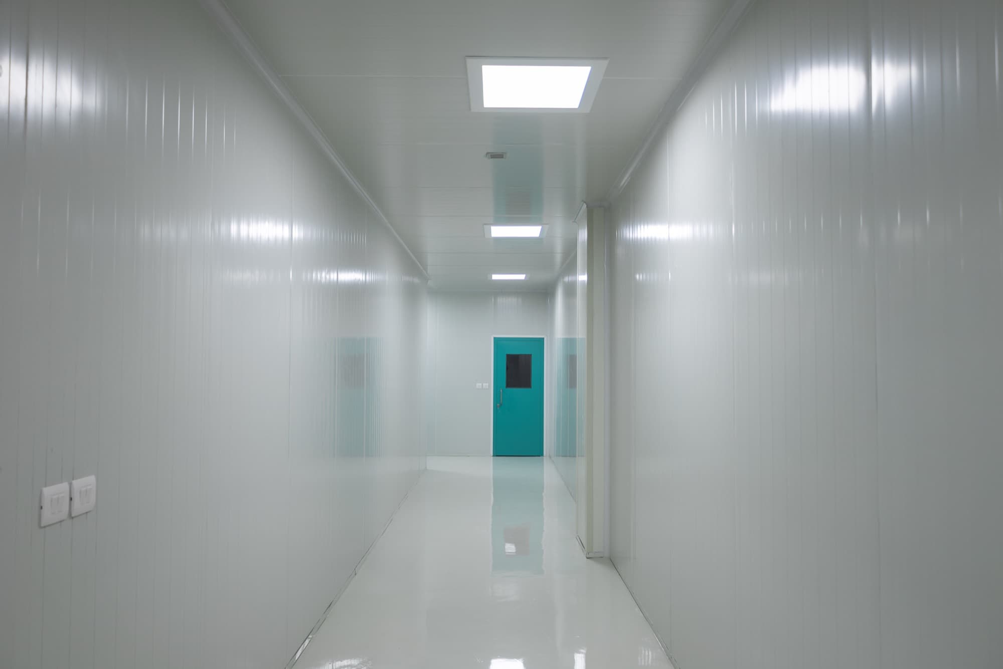 Bright clean-room corridor