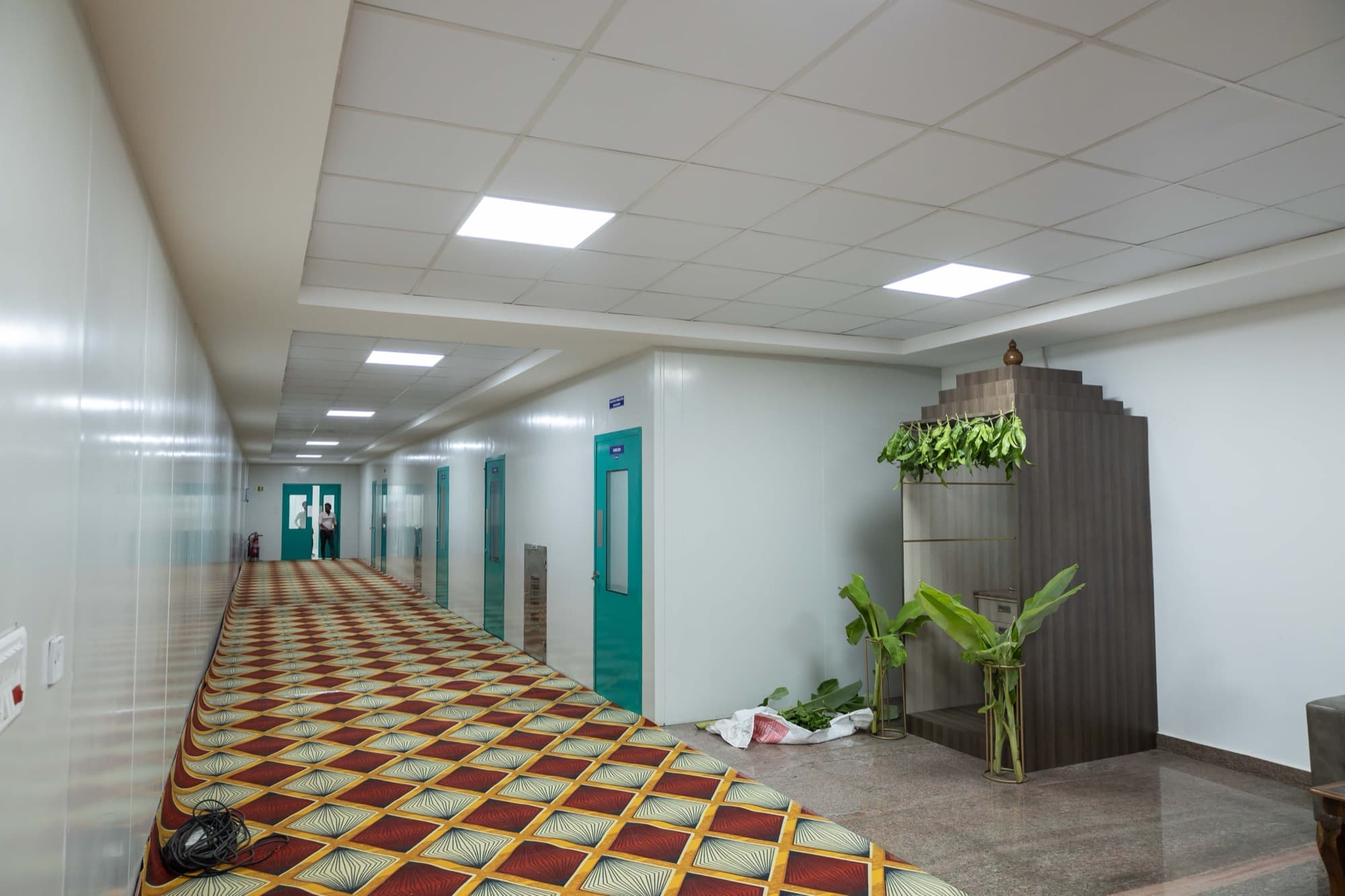 Corridor and reception area inside the facility